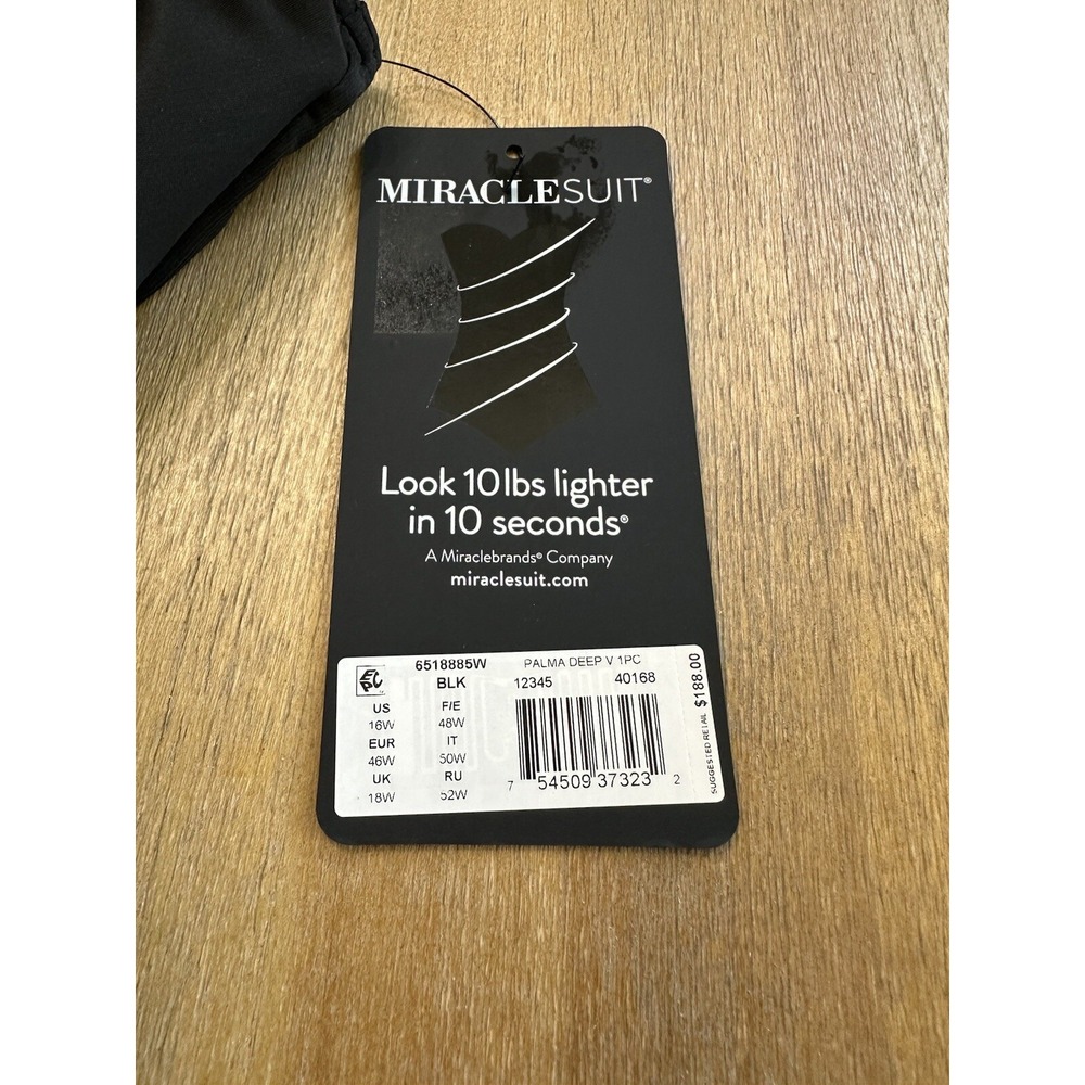 Miraclesuit 16W Illusionist Palma One‎ Piece Swimsuit Black - Picture 6 of 11